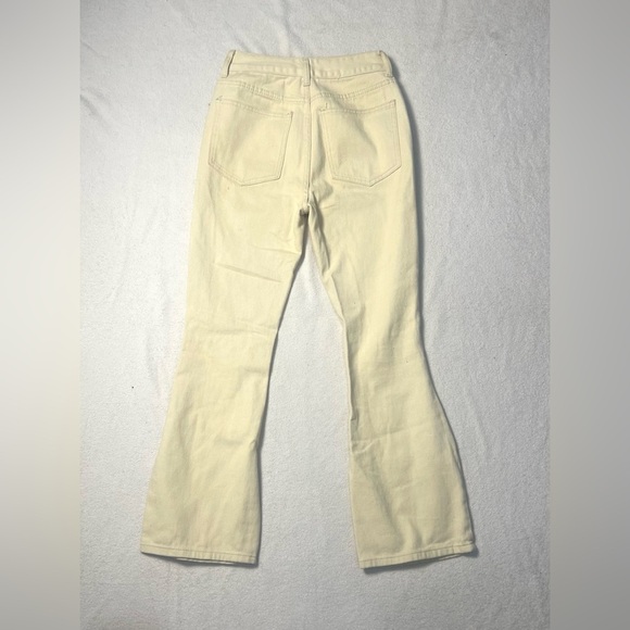 SHEIN Tan Boot Cut Jeans with White Butterfly Design - Picture 3 of 7